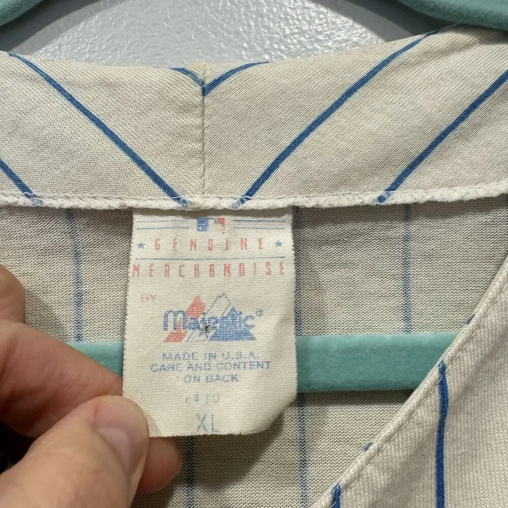 Vintage Majestic Chicago Cubs 90s Blank Pinstripe Baseball Jersey Mens sz XL - Picture 5 of 10